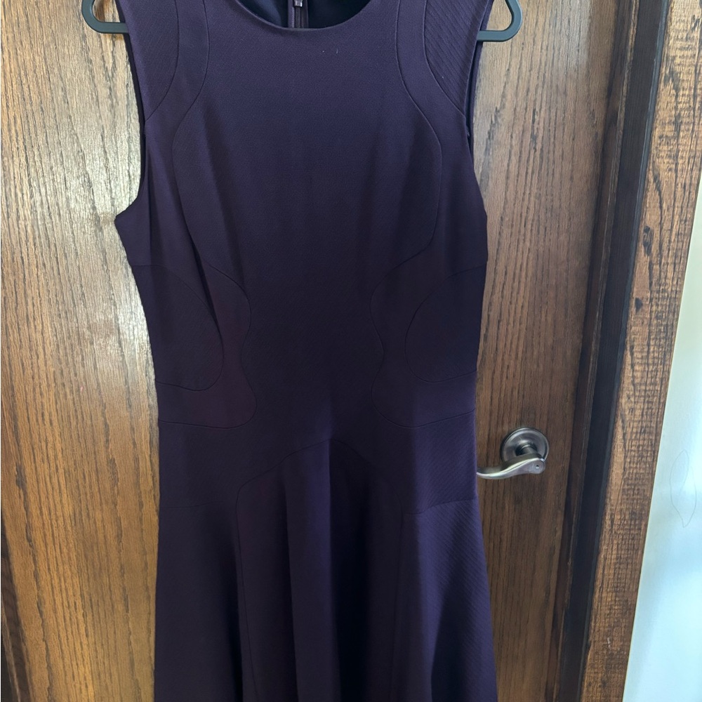 EUC PLAYFUL DIANE VON FURSTENBURG Dark Plum Sleeveless Fit and Flare Dress US 12
